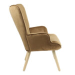 Armchair Fluffy velvet fabric taupe-natural leg 75x69x96cm - Слика 4