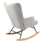 Rocking armchair Georgia fabric light grey-natural 75x71x95cm - Слика 2