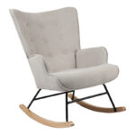 Фотелја за лулање, ткаенина Georgia, светло сива-природна 75x71x95 см