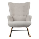 Rocking armchair Georgia fabric light grey-natural 75x71x95cm - Слика 3