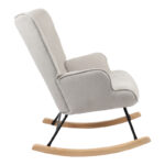 Rocking armchair Georgia fabric light grey-natural 75x71x95cm - Слика 4