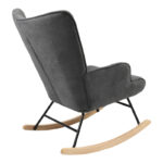 Rocking armchair Georgia fabric dark grey-natural 75x71x95cm - Слика 2
