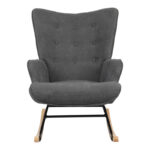 Rocking armchair Georgia fabric dark grey-natural 75x71x95cm - Слика 3