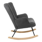 Rocking armchair Georgia fabric dark grey-natural 75x71x95cm - Слика 4