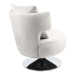 Armchair with cushion Percival velvet gray-chrome base 76x67x76cm - Image 2