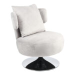 Armchair with cushion Percival velvet gray-chrome base 76x67x76cm