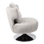 Armchair with cushion Percival velvet gray-chrome base 76x67x76cm - Image 4
