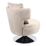 Armchair with cushion Percival teddy fabric beige-chrome base 76x67x76cm - Слика 2