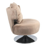 Armchair with cushion Percival teddy fabric beige-chrome base 76x67x76cm - Слика 4