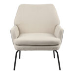 Armchair Kieran fabric beige-grey - black leg 67x89x86cm - Image 3