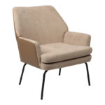 Фотелја Киеран ткаенина кафеава црна ногарка 67x89x86 см