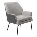 Фотелја Киеран ткаенина сиво- црна ногарка 67x89x86 см