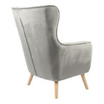 Insicive armchair velvet gray-natural leg 72x89x105cm - Слика 2
