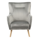 Insicive armchair velvet gray-natural leg 72x89x105cm - Слика 3