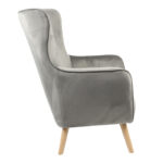 Insicive armchair velvet gray-natural leg 72x89x105cm - Слика 4