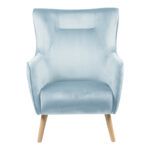 Armchair Insicive velvet mint-natural leg 72x89x105cm - Image 3