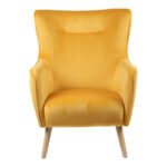 Insicive armchair velvet mustard-natural leg 72x89x105cm - Слика 3