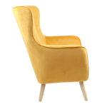 Insicive armchair velvet mustard-natural leg 72x89x105cm - Слика 4