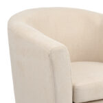Armchair Tronmo cream fabric and natural rubberwood leg 75x69x75cm - Image 5