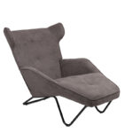 Relax Totely armchair charcoal fabric and metal black leg 74.5x122x90cm