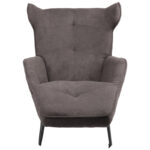 Relax Totely armchair charcoal fabric and metal black leg 74.5x122x90cm - Image 5