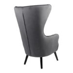 Armchair Byfon anthracite velvet and rubberwood leg in black shade 76x83x117cm - Слика 2
