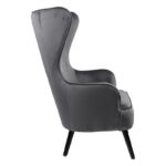 Armchair Byfon anthracite velvet and rubberwood leg in black shade 76x83x117cm - Слика 3