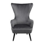 Armchair Byfon anthracite velvet and rubberwood leg in black shade 76x83x117cm - Слика 4
