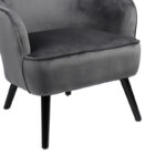 Armchair Byfon anthracite velvet and rubberwood leg in black shade 76x83x117cm - Слика 6