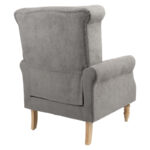 Piore armchair gray fabric and natural rubberwood leg 77x80x106cm - Слика 2