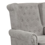 Piore armchair gray fabric and natural rubberwood leg 77x80x106cm - Слика 5