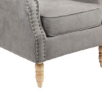 Piore armchair gray fabric and natural rubberwood leg 77x80x106cm - Слика 6