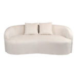 2-seater sofa Raini with cushions cream velvet 178x82x68cm - Слика 2