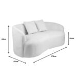 2-seater sofa Raini with cushions cream velvet 178x82x68cm - Слика 5