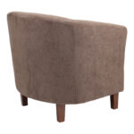 Armchair Tronmo dark brown fabric and rubberwood leg in walnut shade 75x69x75cm - Image 2