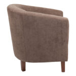 Armchair Tronmo dark brown fabric and rubberwood leg in walnut shade 75x69x75cm - Image 3