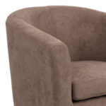 Armchair Tronmo dark brown fabric and rubberwood leg in walnut shade 75x69x75cm - Image 5