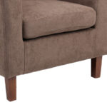 Armchair Tronmo dark brown fabric and rubberwood leg in walnut shade 75x69x75cm - Image 6