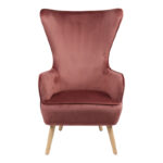Armchair Byfon rotten apple velvet-leg rubberwood in natural color 76x83x117cm - Слика 4