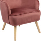 Armchair Byfon rotten apple velvet-leg rubberwood in natural color 76x83x117cm - Слика 6