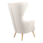 Armchair Byfon cream velvet-rubberwood leg in natural color 76x83x117cm - Слика 2