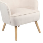 Armchair Byfon cream velvet-rubberwood leg in natural color 76x83x117cm - Слика 6