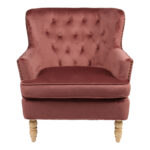 Armchair Keisi rotten apple velvet-rubberwood leg in natural color81.5x84x92.5cm - Слика 4