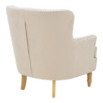 Armchair Keisi cream velvet-natural wooden leg 81.5x84x92.5cm - Image 2