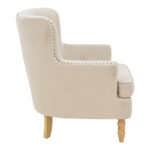 Armchair Keisi cream velvet-natural wooden leg 81.5x84x92.5cm - Image 3