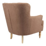 Armchair Keisi brown fabric-natural wooden leg 81.5x84x92.5cm - Слика 2