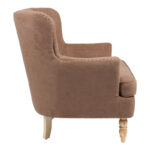 Armchair Keisi brown fabric-natural wooden leg 81.5x84x92.5cm - Слика 3