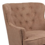 Armchair Keisi brown fabric-natural wooden leg 81.5x84x92.5cm - Слика 5