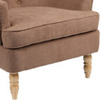 Armchair Keisi brown fabric-natural wooden leg 81.5x84x92.5cm - Слика 6