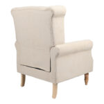 Armchair Piore beige fabric and natural rubberwood leg 77x80x106cm - Слика 2